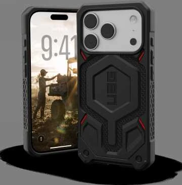 Urban Armor Gear UAG „Monarch Pro MagSafe“ dėklas, skirtas „iPhone 17 Pro“ – čia
