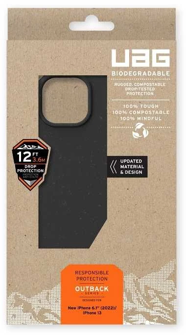 UAG Urban Armor Gear dėklas BIOLOGIŠKAI SKAIDOMAS OUTBACK, skirtas IPHONE 14 Plus, juodas
