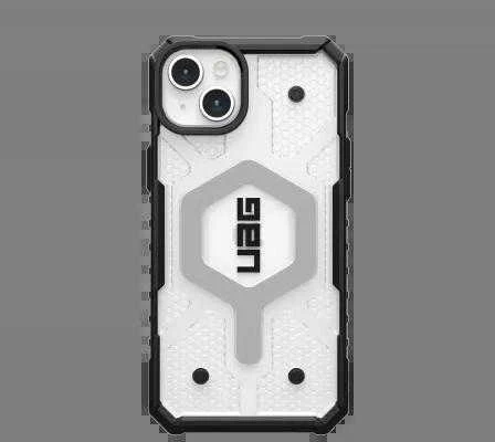 Dėklas Urban Armor Gear „UAG Pathfinder Magsafe“, skirtas „iPhone 15 Plus“ (ledo spalvos)