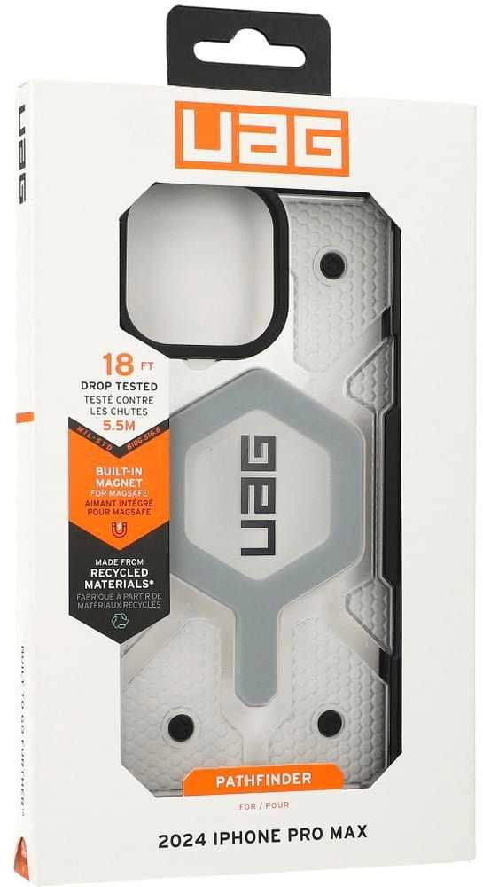 Urban Armor Gear UAG Pathfinder Clear Magsafe Apple iPhone 16 Pro Max - dėklas teleofnui baltos spalvos