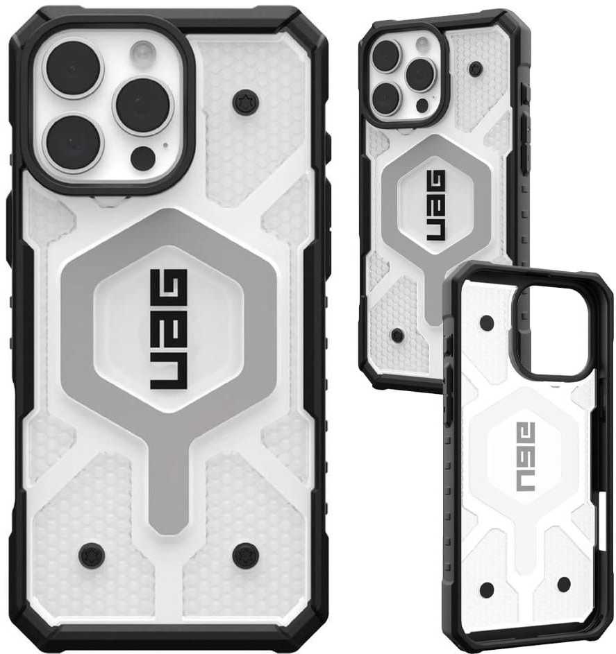 Urban Armor Gear UAG Pathfinder Clear Magsafe Apple iPhone 16 Pro Max - dėklas teleofnui baltos spalvos