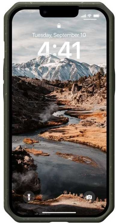 UAG Urban Armor Gear dėklas BIODEGRADABLE OUTBACK, skirtas IPHONE 14 Plus žalias