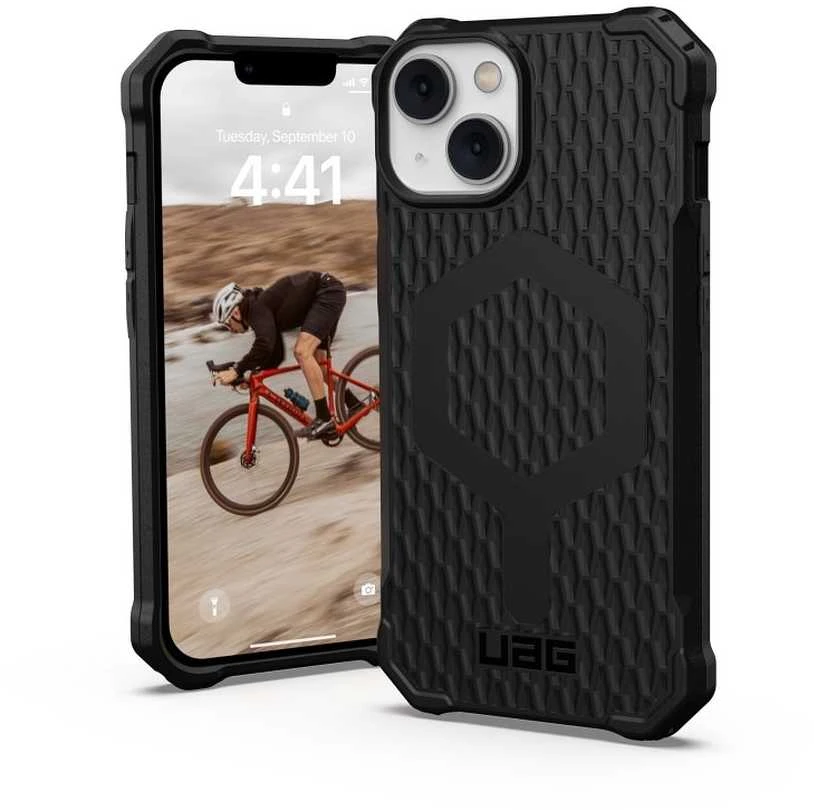 UAG Urban Armor Gear dėklas ESSENTIAL ARMOR suderinamas su MagSafe, skirtas IPHONE 14 Plus juodas