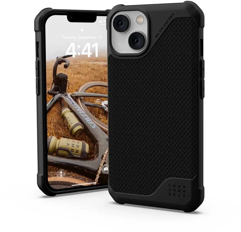 UAG Urban Armor Gear dėklas METROPOLIS LT suderinamas su MagSafe, skirtas IPHONE 14 Plus kevlar juodas
