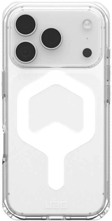 Urban Armor Gear UAG Plyo MagSafe dėklas, skirtas iPhone 17 Pro – skaidrus ir baltas