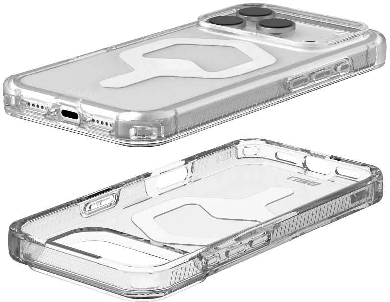 Urban Armor Gear UAG Plyo MagSafe dėklas, skirtas iPhone 17 Pro – skaidrus ir baltas