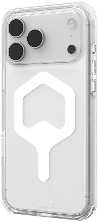 Urban Armor Gear UAG Plyo MagSafe dėklas, skirtas iPhone 17 Pro Max – skaidrus ir baltas