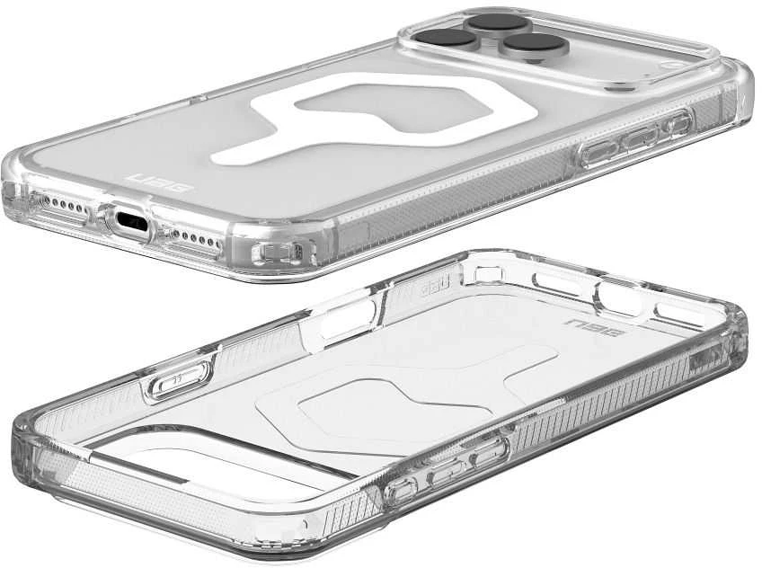Urban Armor Gear UAG Plyo MagSafe dėklas, skirtas iPhone 17 Pro Max – skaidrus ir baltas