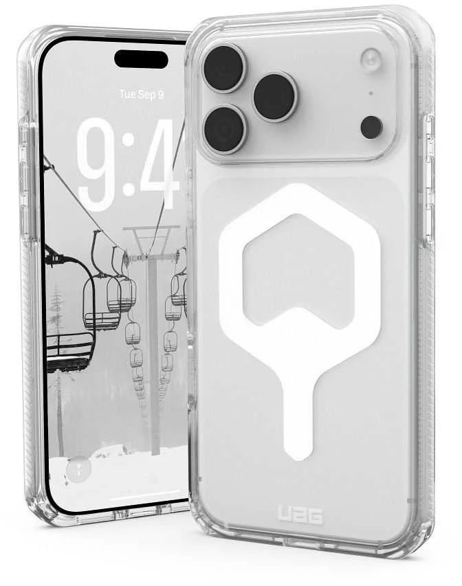 Urban Armor Gear UAG Plyo MagSafe dėklas, skirtas iPhone 17 Pro Max – skaidrus ir baltas