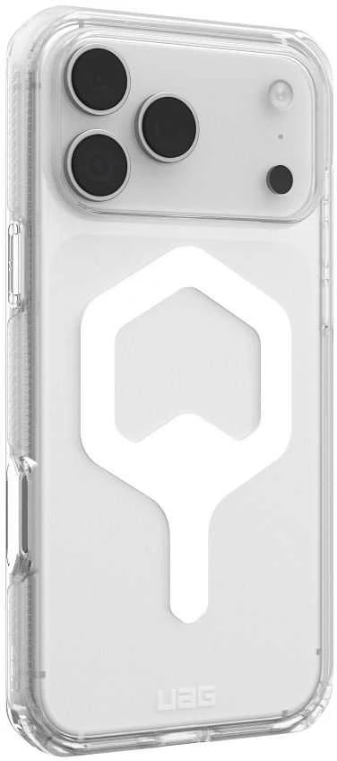Urban Armor Gear UAG Plyo MagSafe dėklas, skirtas iPhone 17 Pro Max – skaidrus ir baltas