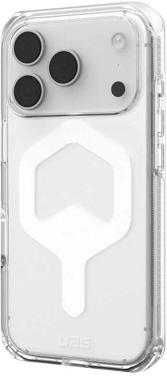 Urban Armor Gear UAG Plyo MagSafe dėklas, skirtas iPhone 17 Pro – skaidrus ir baltas