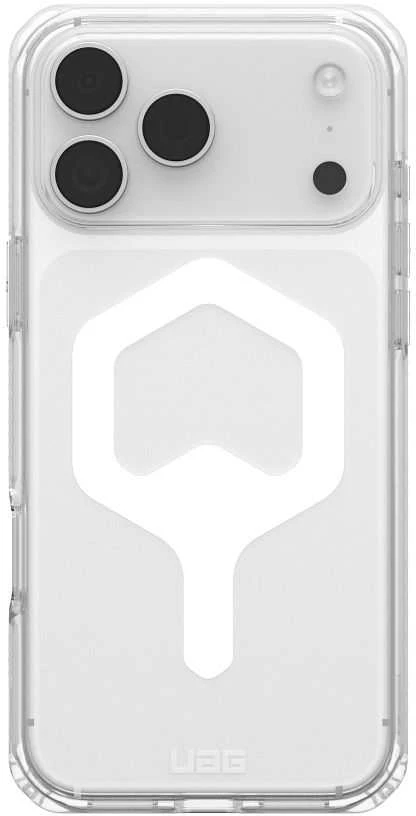 Urban Armor Gear UAG Plyo MagSafe dėklas, skirtas iPhone 17 Pro Max – skaidrus ir baltas