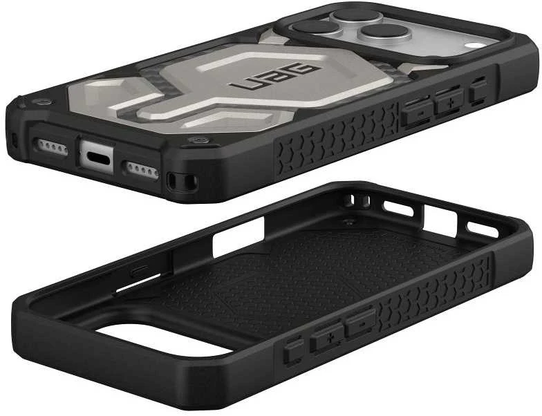 Urban Armor Gear UAG „Monarch Pro MagSafe“ dėklas, skirtas „iPhone 17 Pro“ – titano spalvos