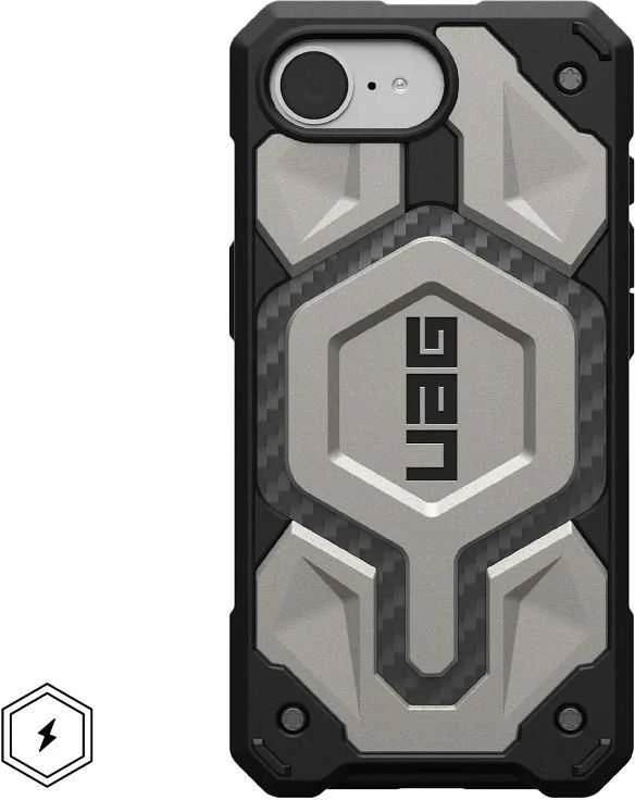 UAG Urban Armor Gear dėklas MONARCH PRO suderinamas su MagSafe, skirtas IPHONE 16e titanium