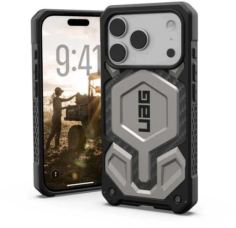 Urban Armor Gear UAG „Monarch Pro MagSafe“ dėklas, skirtas „iPhone 17 Pro“ – titano spalvos