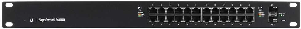 Šakotuvas Ubiquiti | Switch | ES-24-250W | Internetu valdomas | Montuojamas į stelažą | Gigabit Ethernet (vario) jungtys: 24 | SFP jungtys: 2