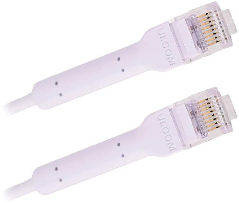 UBIQUITI ULTRA PLONAS PATAŠO KABELIS SU LENKIAMOMIS ANTGALĖMIS, SKIRTAS LANKSČIAM MONTAVIMUI / Baltas / 1 M