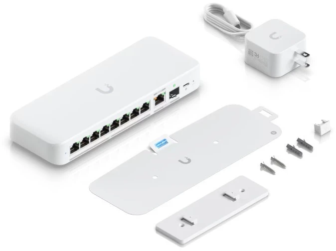 Ubiquiti UniFi Flex 2.5G Managed L2 2.5G Ethernet (100/1000/2500) Desktop/Wall-Mounting Baltas