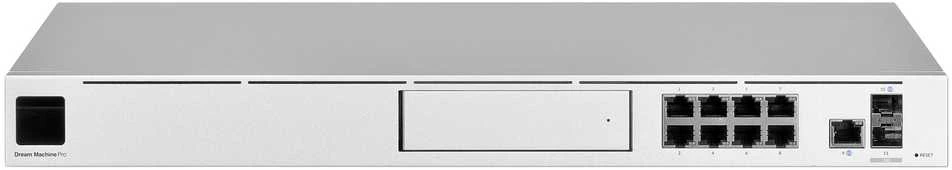 Šakotuvas UBIQUITI UDM-PRO UNIFI DREAM MACHINE 8 PORT SWITCH DAUGIŲ PROGRAMŲ SISTEMA SU 3,5 HDD IŠPLĖTIMU DUAL WAN 10G SFP+ IR 1G RJ45