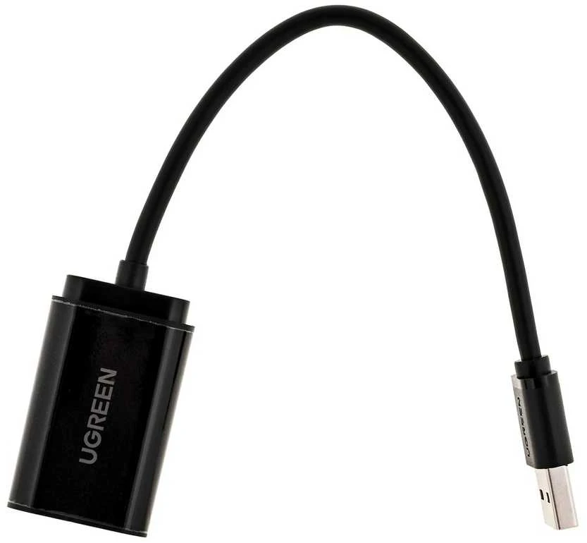 Išorinė USB garso plokštė UGREEN 15cm (juoda)