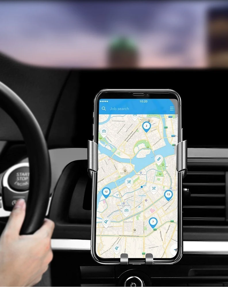 Ugreen automobilio gravitacinis laikiklis oro tiekimo ventiliacijos grotelėms pilkos spalvos (50564)