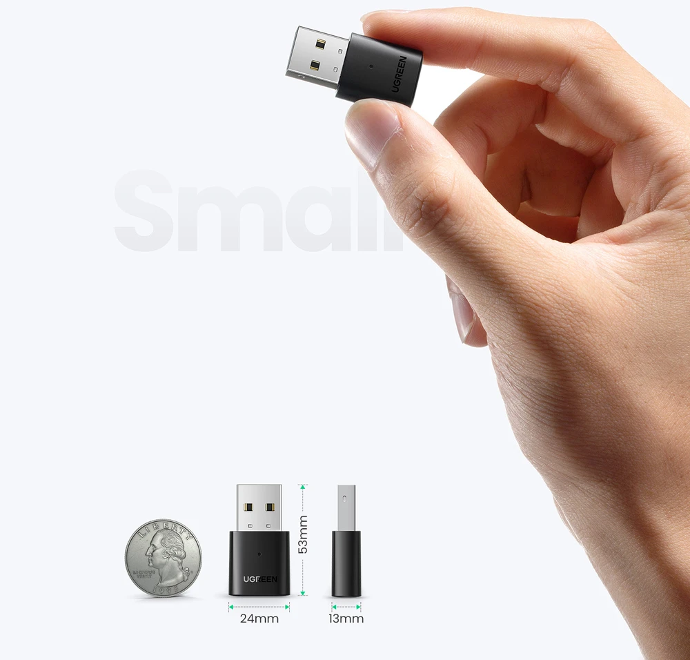 USB adapteris UGREEN CM390 Bluetooth 5.0 PC (juodas)