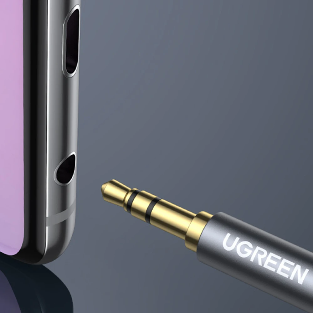UGREEN AUX kabelio prailginimas mini-jack 3.5mm 1m - Pilkas