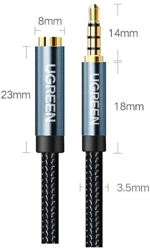 UGREEN AV118 garso AUX kabelio prailginimas 3.5mm 2m - Mėlynas