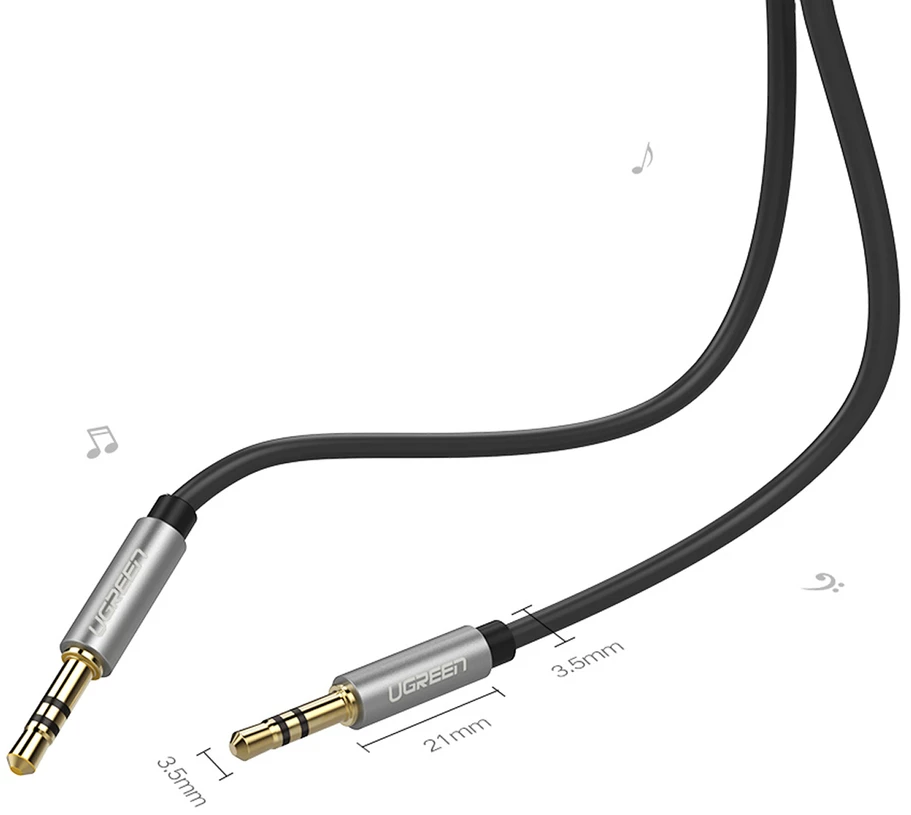 UGREEN 3.5mm AUX kabelis 1m - Juodas