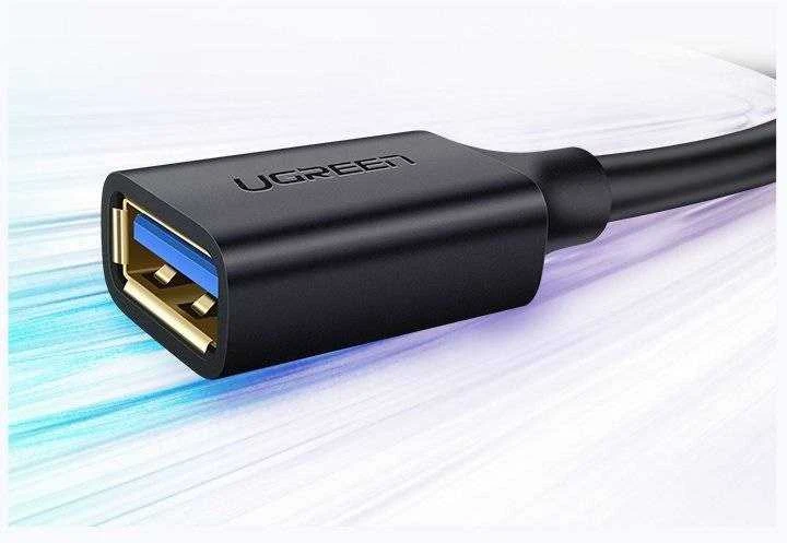 USB 3.0 kabelis UGREEN 10368B, vyriškas, 1 m (juodas)