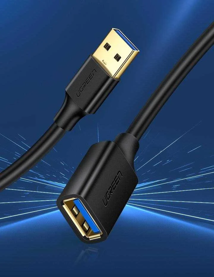 USB 3.0 kabelis UGREEN 10368B, vyriškas, 1 m (juodas)