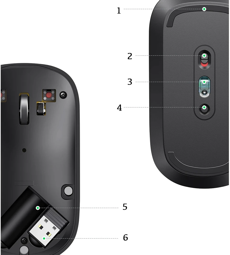 Ugreen Inphic PM1 Silent 2.4G belaidė pelė (pilka)