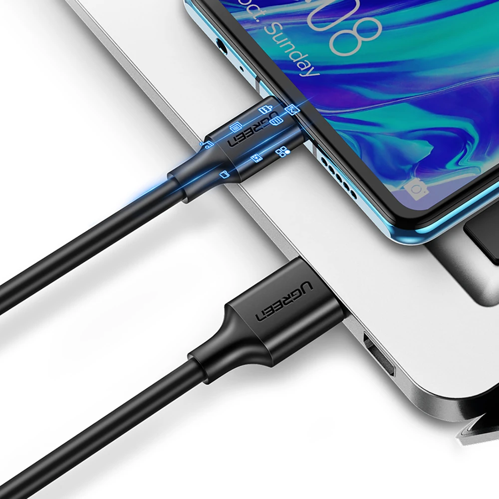 Ugreen US184 20882 USB-A 3.0 / USB-C 3A kabelis 1m – juodos spalvos