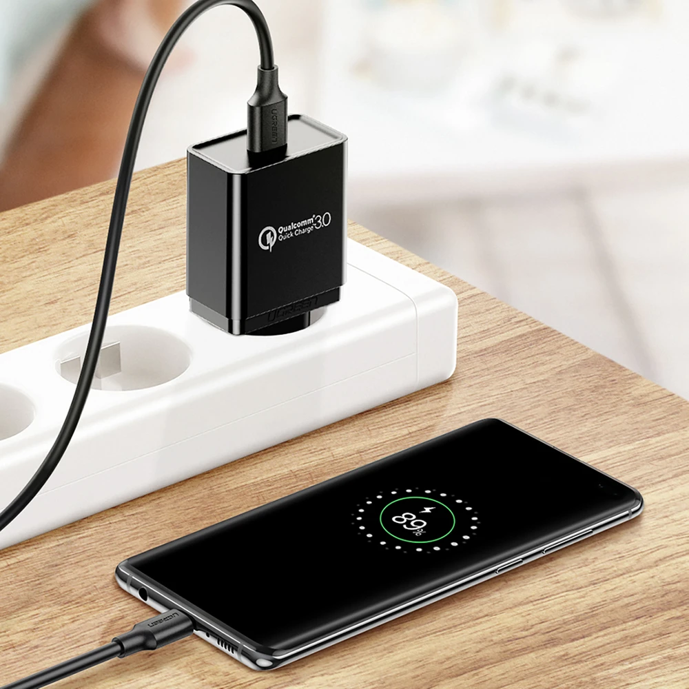Ugreen US184 20882 USB-A 3.0 / USB-C 3A kabelis 1m – juodos spalvos
