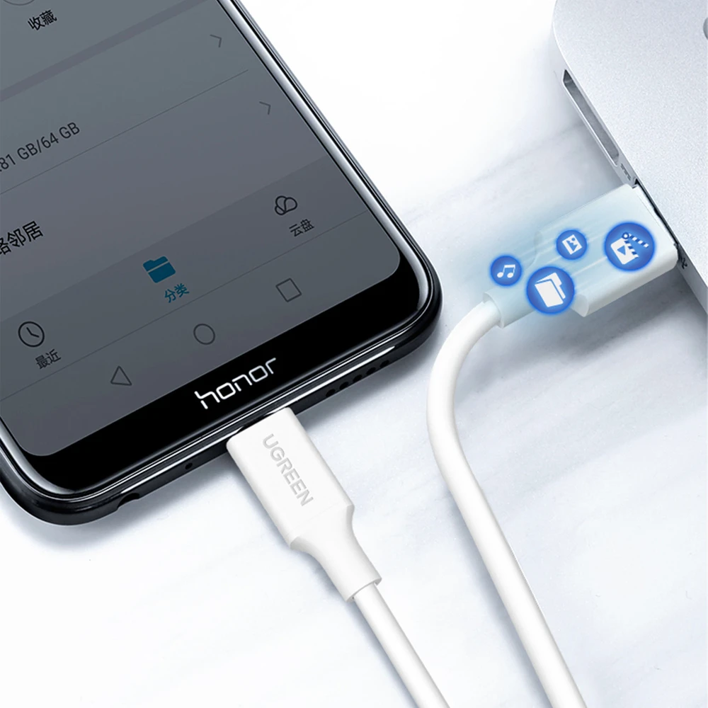 UGREEN microUSB laidas QC 3.0 2.4A 2m