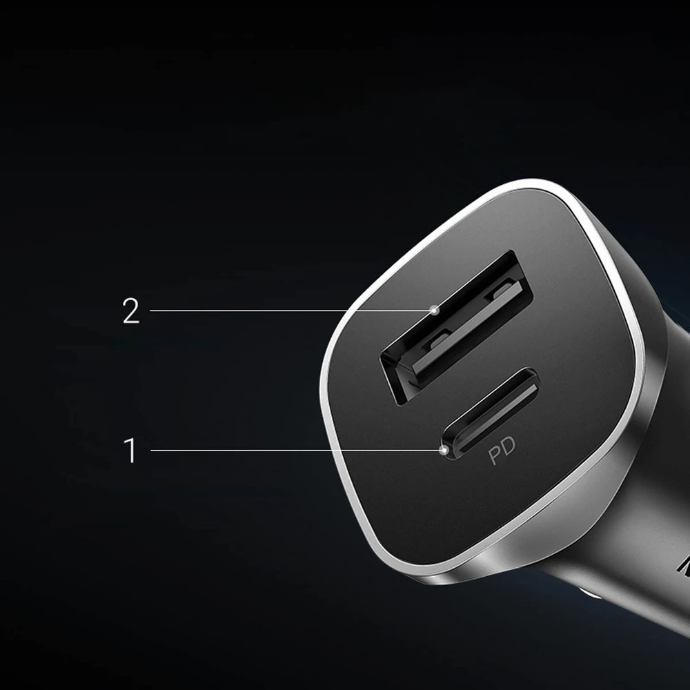 Automobilinis įkroviklis Ugreen CD130 USB-C/USB-A 30W pilkas