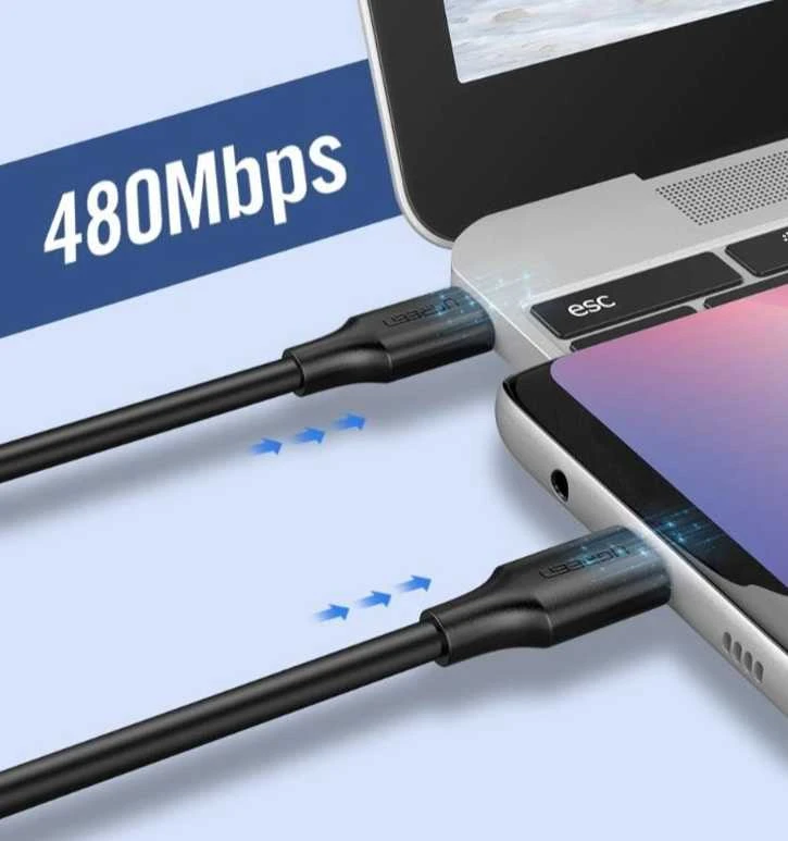 UGREEN USB-C PD maitinimo kabelis 60W 1m - Juodas