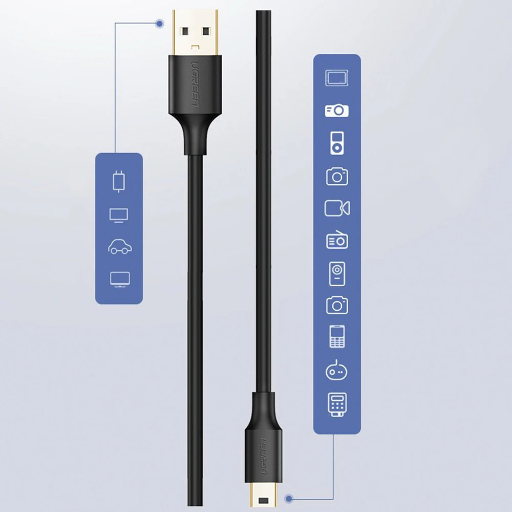 UGREEN USB – mini USB kabelis US132 3m