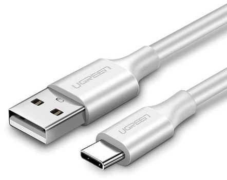 UGREEN US287 USB-C laidas, 1m, baltos spalvos