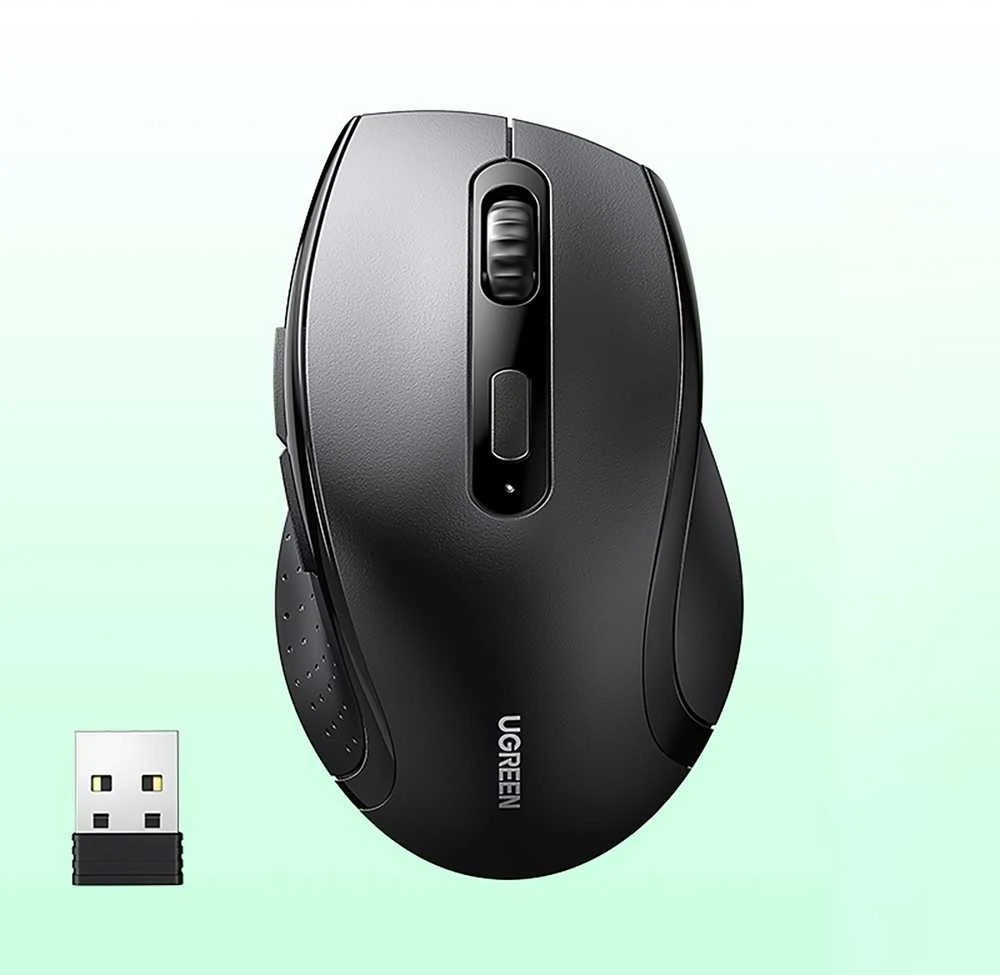 Ugreen Belaidė kompiuterinė pelė 2.4GHz, juoda