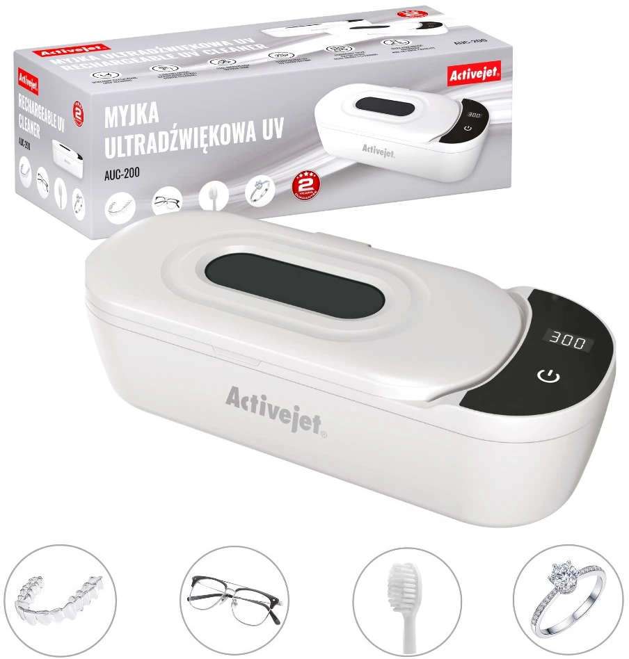 „Activejet AUC-200“ baltas UV ultragarsinis valytuvas