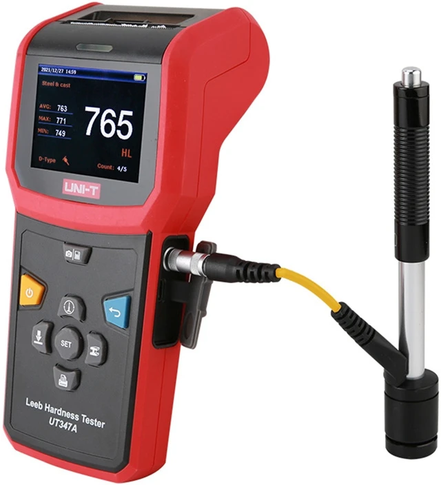 Matuoklis - Uni-T UT347A Leeb Kietumo Matuoklis Su Bluetooth, 900 Duomenų Rinkiniai, Pilka