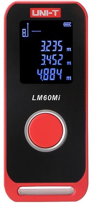 Įkraunamas lazerinis atstumo matuoklis, 60m; LCD; Li-ion , Type-C, UNI-T