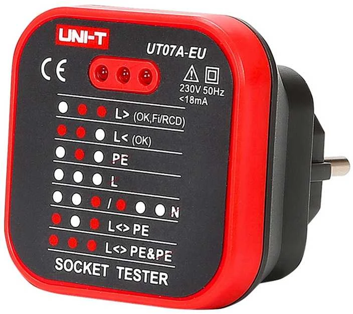 UNI-T UT07A-EU maitinimo lizdo testeris