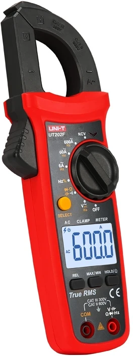Uni-t Srovės matavimo replės UT202F,TRMS, NCV, 28mm, 600A, 600V AC/DC, su dažnio ir talpos matavimu
