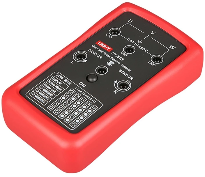 Fazių sekos ir variklio sukimosi krypties testeris ; 90÷600VAC; 15÷400Hz; IP40; CAT III 600V, UNI-T
