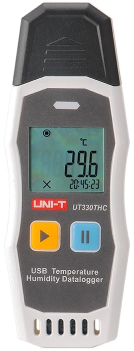 USB temperatūros ir drėgmės kaupiklis -30~70C; 0~99.9%RH; iki 64000 taškų; UNI-T