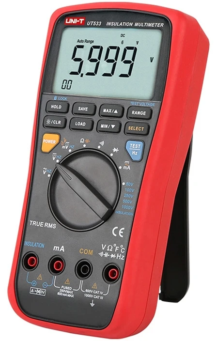 Matuoklis - Uni-T UT533 Izoliacijos Varžos Matuoklis 2GΩ, 1000V, CAT III 1000V, Juoda