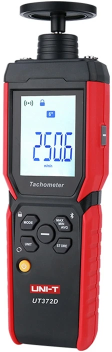 Uni-t Daugiafunkcis tachometras; kontaktinis, bekontaktis matavimas, m/ft/in konvertavimas; 10 grupių atmintis; Bluetooth