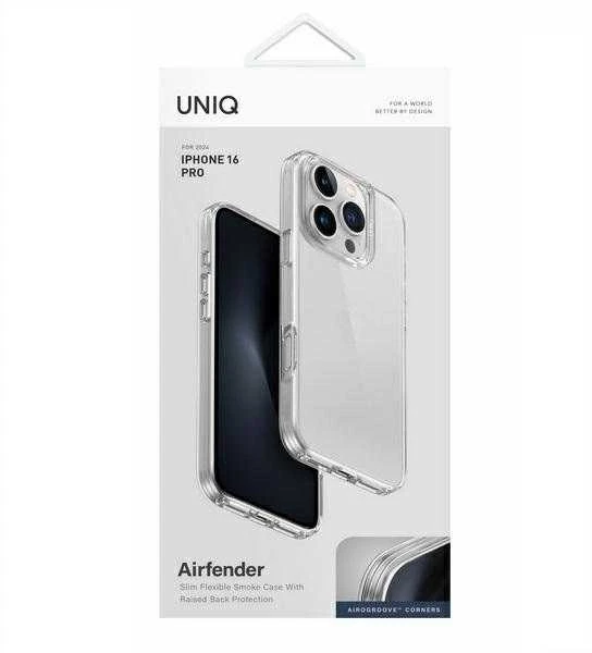 UNIQ dėklas Air Fender Apple iPhone 16 Pro 6.3"skaidrus